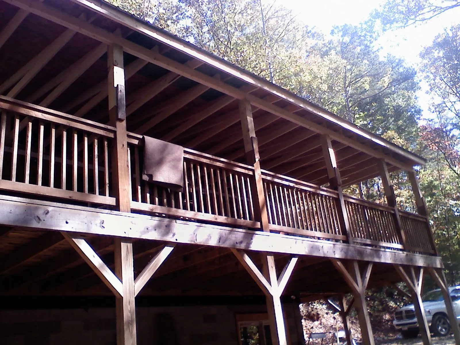 Timber framing under a new elevated porch and deck — Roof Leak Repair in South Milford by Roofing Brothers